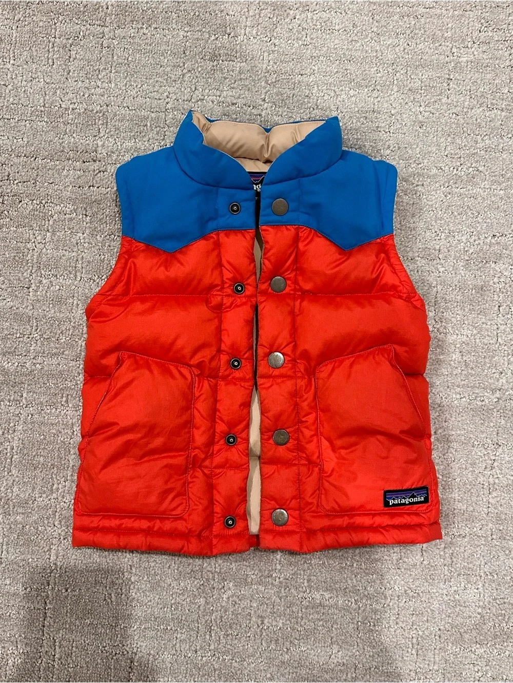 Patagonia toddler Red & Blue Puffer Vest